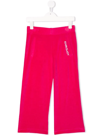 Khrisjoy Kids' Logo-print Track Trousers In Pink