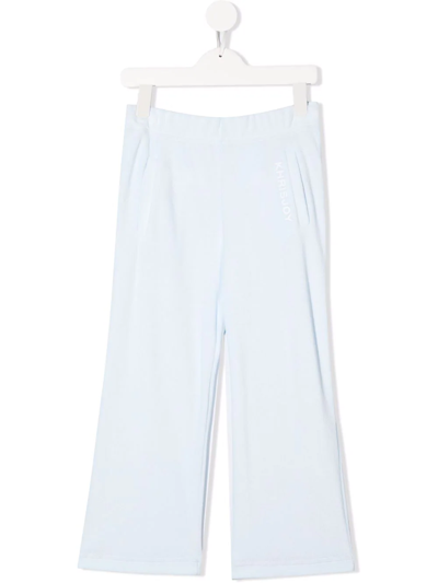 Khrisjoy Kids' High-waisted Straight Leg Trousers In Blue