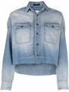R13 Raw-cut Hem Denim Jacket In Blue