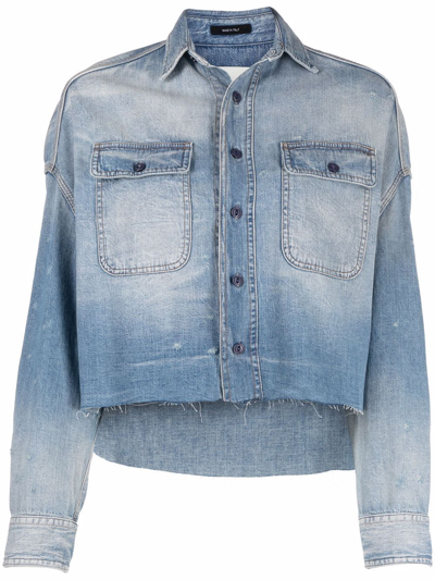 R13 Raw-cut Hem Denim Jacket In Blue