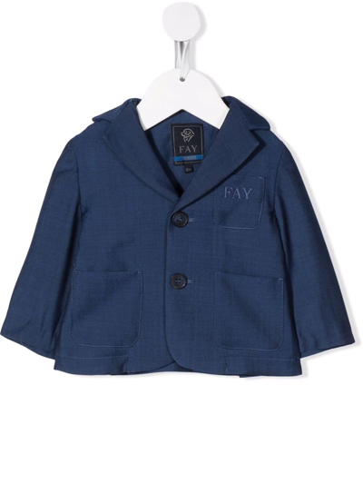 Fay Babies' Logo-embroidered Blazer In Black