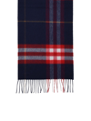 BURBERRY BLUE CASHMERE GIANT CHECK SCARF