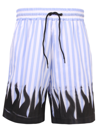 Ihs Flame Stripe Shorts In Blue