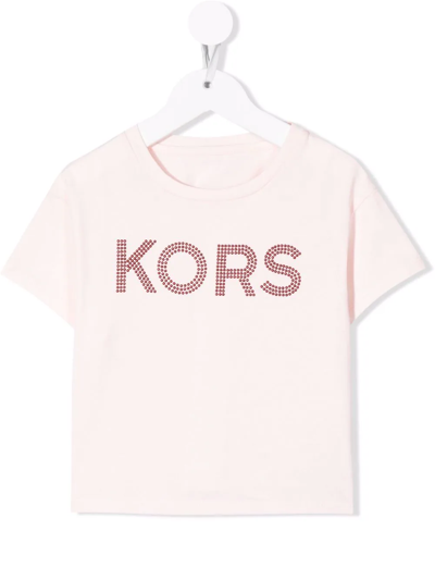 Michael Kors Kids' Logo-embellished T-shirt In Pink