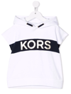 Michael Kors Logo-print Short-sleeve Hoodie In White