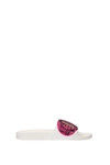Versace Pool Slide With Medusa Smile Print In  White