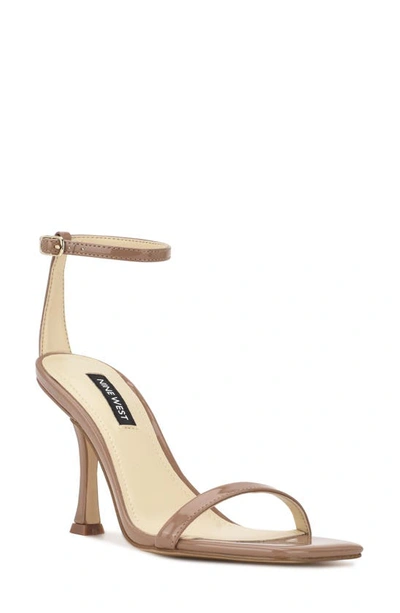 Nine West Women's Yess Square Toe Tapered Heel Dress Sandals Women's Shoes In Medium Natural