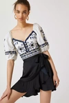 Maeve Ruffle Mini Skirt In Black