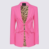 Blumarine Peak-lapels Lace-up Blazer In Pink