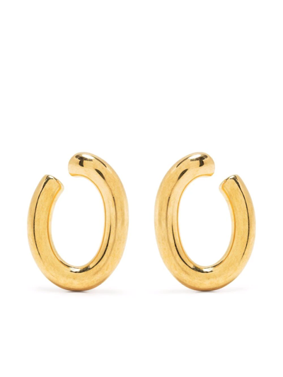 Saint Laurent Bo Maillon Brass Metal Earrings In 8060 Gold Brass