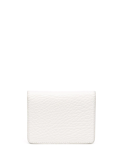 Maison Margiela Four Stitch Pebbled Wallet In White