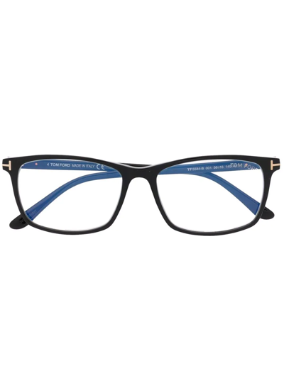 Tom Ford Block Rectangular Glasses In Black