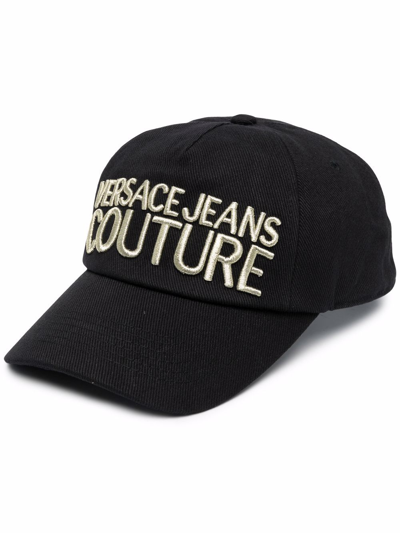 Versace Jeans Couture Baseball Cap With Pences Hat Canvas Basic In Black