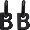 Balenciaga Black B Chain Earrings
