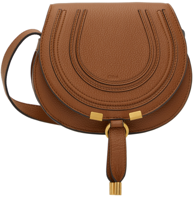 Chloé Tan Mini Marcie Saddle Bag In 25m Tan