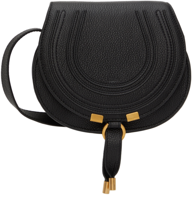 Chloé Black Mini Marcie Saddle Bag In 001 Black