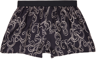 Ermenegildo Zegna Navy Silk Boxers In 408 Navy Blue