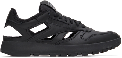 Maison Margiela Black Reebok Edition Décortiqué Tabi Low Sneakers In Black Leather