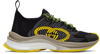 Gucci Run Lace-up Sneakers In 8480 Bl-s.gr-s.gr-tr