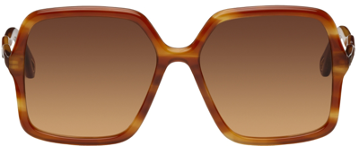 Chloé Zelie Oversized Square-frame Tortoiseshell Acetate Sunglasses In Light Havana