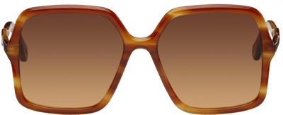 Chloé Zelie Oversized Square-frame Tortoiseshell Acetate Sunglasses In Brown