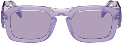 Mcq By Alexander Mcqueen Purple Rectangular Sunglasses In 002 Violet