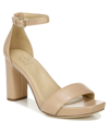 Naturalizer Joy Square Toe Ankle Strap Dress Sandals In Barely Nude Leather