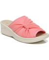 Bzees Smile Ii Wedge Slide Sandal In Pink Fabric