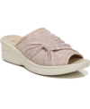 Bzees Smile Ii Wedge Slide Sandal In Barley Beige Fabric
