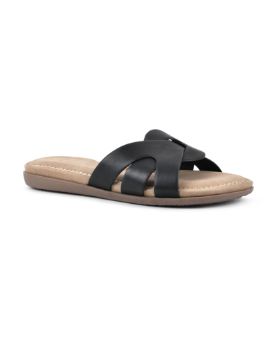 Cliffs By White Mountain Fortunate Woven Sandal In Black Burnished Smooth