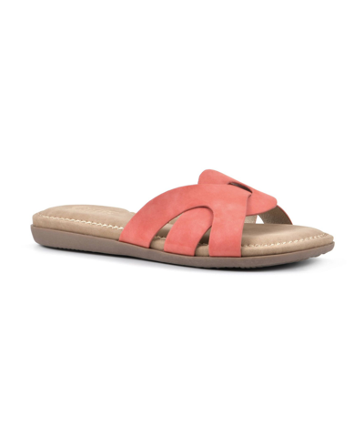 Cliffs By White Mountain Fortunate Woven Sandal In Red Sueded Smooth