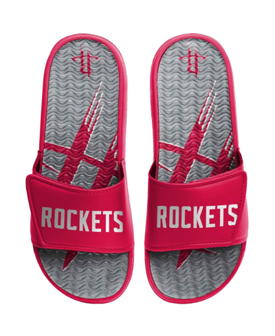Foco Men's  Houston Rockets Wordmark Gel Slide Sandals In Red
