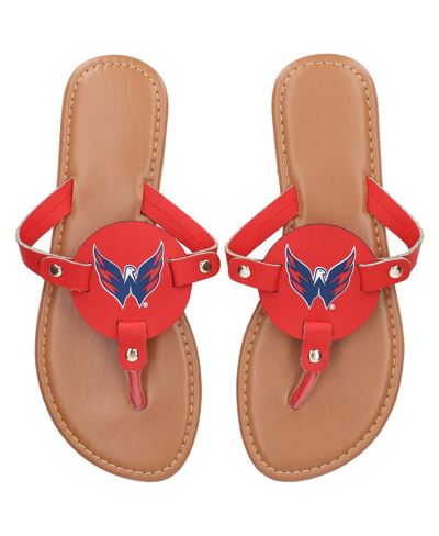 Foco Women's Washington Capitals Die-cut Logo Flip Flops In Red