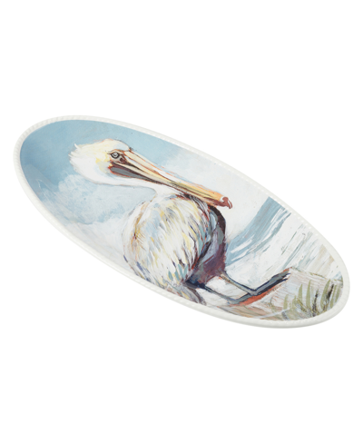 Certified International Shorebirds Fish Platter In Blue