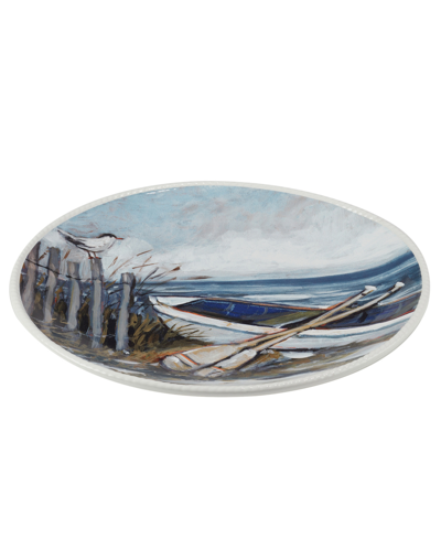 Certified International Shorebirds Round Platter In Blue