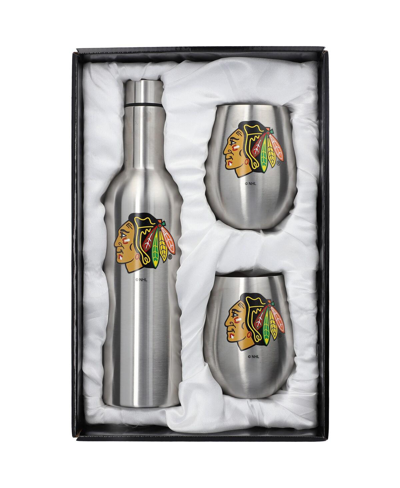 Memory Company Chicago Blackhawks 28 oz Stainless Steel Bottle And 12 oz Tumblers Set In Silver