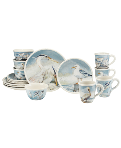 Certified International Shorebirds Dinnerware Set, 16 Piece In Blue