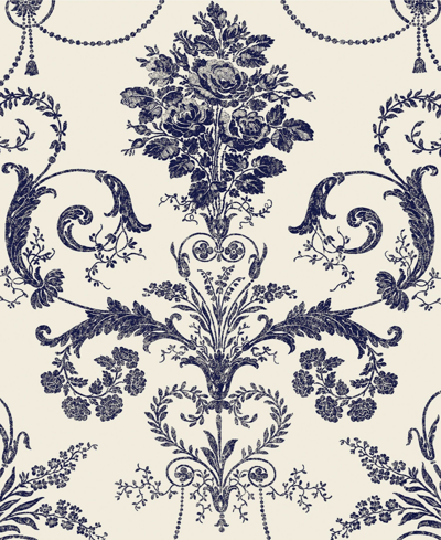 Laura Ashley Josette Wallpaper In Off White And Midnight