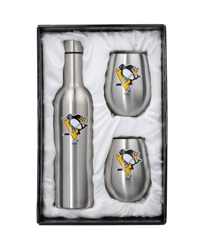 Memory Company Pittsburgh Penguins 28 oz Stainless Steel Bottle And 12 oz Tumblers Set In Silver