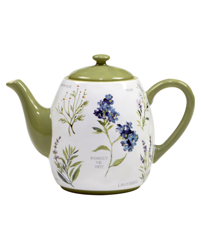 Certified International Fresh Herbs Teapot In Multicolor