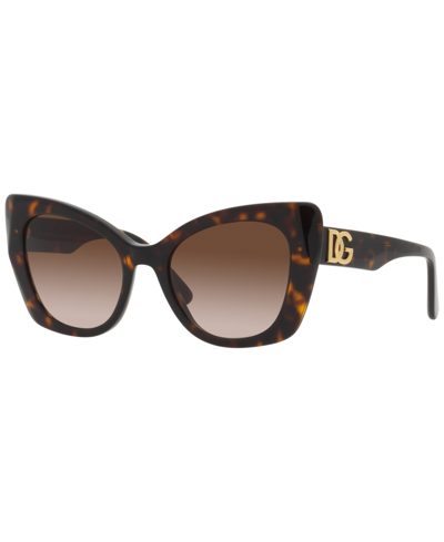 Dolce & Gabbana Women's Low Bridge Fit Sunglasses, Dg4405f 53 In Havana