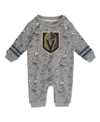 OUTERSTUFF UNISEX INFANT HEATHERED GRAY VEGAS GOLDEN KNIGHTS GIFTED PLAYER LONG SLEEVE ROMPER