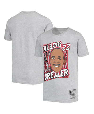 Mitchell & Ness Kids' Big Boys  Clyde Drexler Gray Portland Trail Blazers Hardwood Classics King Of The Cou