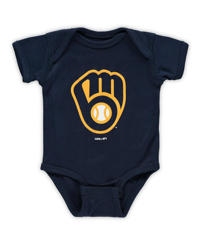 Outerstuff Unisex Newborn Infant Navy Milwaukee Brewers Team Primary Logo Bodysuit