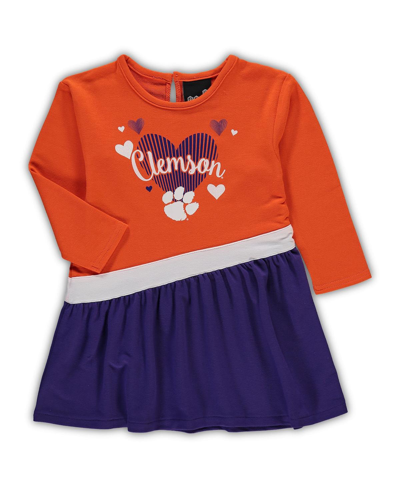 Outerstuff Girls Infant Orange Clemson Tigers Heart French Terry Dress