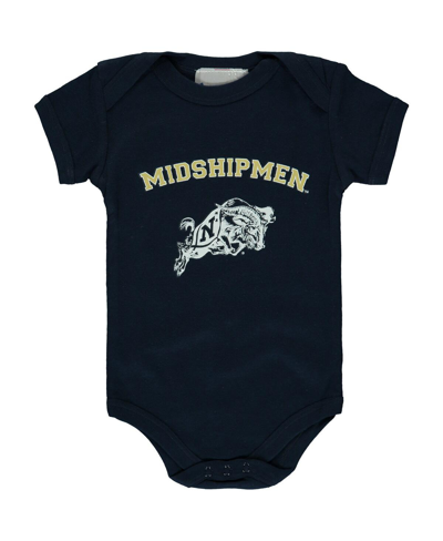 Two Feet Ahead Newborn And Infant Boys And Girls Navy Navy Midshipmen Arch & Logo Bodysuit