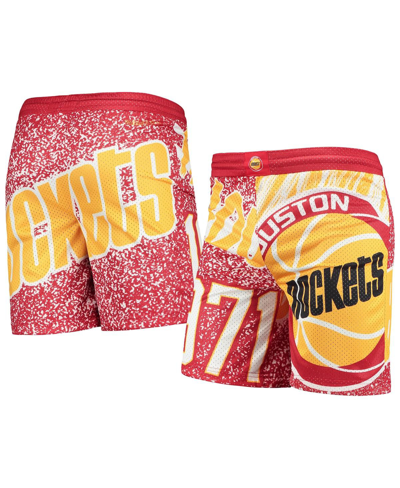 Mitchell & Ness Youth Boys Mitchell Ness Red Houston Rockets Hardwood Classics Jumbotron Shorts