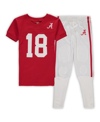 Wes & Willy Preschool Boys And Girls  Crimson Alabama Crimson Tide Football Player V-neck T-shirt And In Crimson