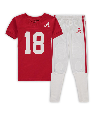 Wes & Willy Preschool Boys And Girls  Crimson Alabama Crimson Tide Football V-neck T-shirt And Pants