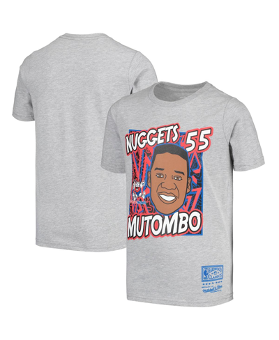 MITCHELL & NESS BIG BOYS MITCHELL & NESS DIKEMBE MUTOMBO GRAY DENVER NUGGETS HARDWOOD CLASSICS KING OF THE COURT PLA